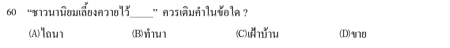 102 年 導遊人員 外國語(泰語) 第 60 題附圖