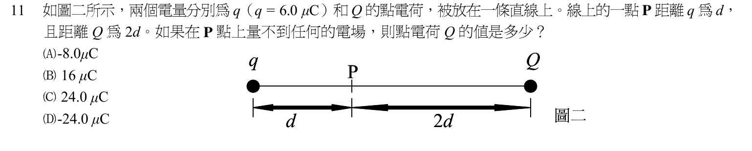 102 年 四等考試 普通物理學概要與普通化學概要 第 11 題附圖