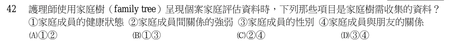103 年第二次 產兒科護理學 第 42 題附圖