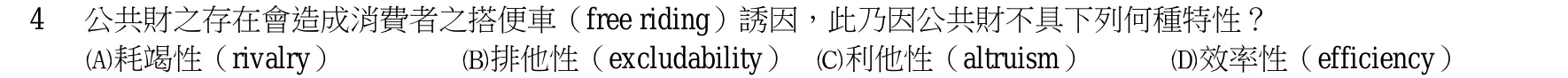 103 年 三等 財政學 第 4 題附圖
