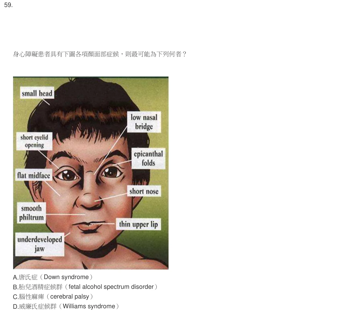 104 年第一次 牙醫學（六） 第 59 題附圖