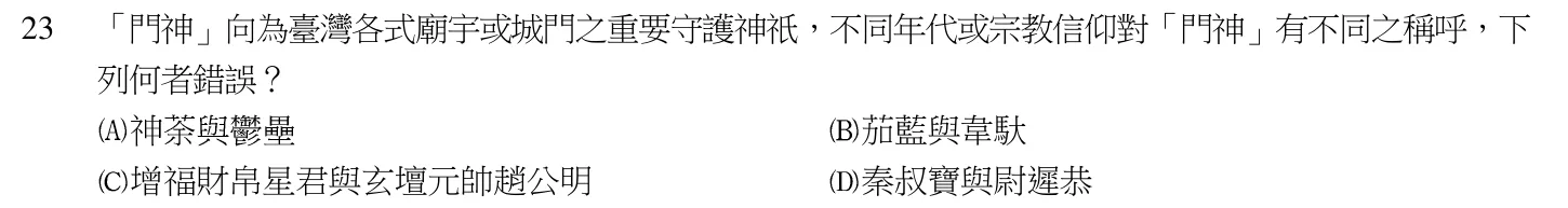 104 年 導遊人員 導遊實務(一) 第 23 題附圖