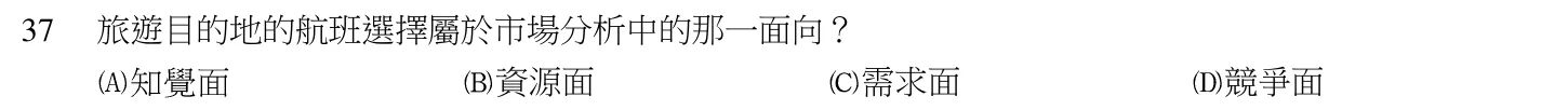 104 年 導遊人員 導遊實務(一) 第 37 題附圖