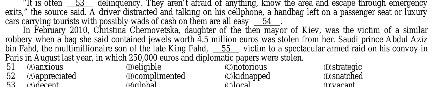 104 年 三等考試 中華民國憲法與警察專業英文 第 53 題附圖