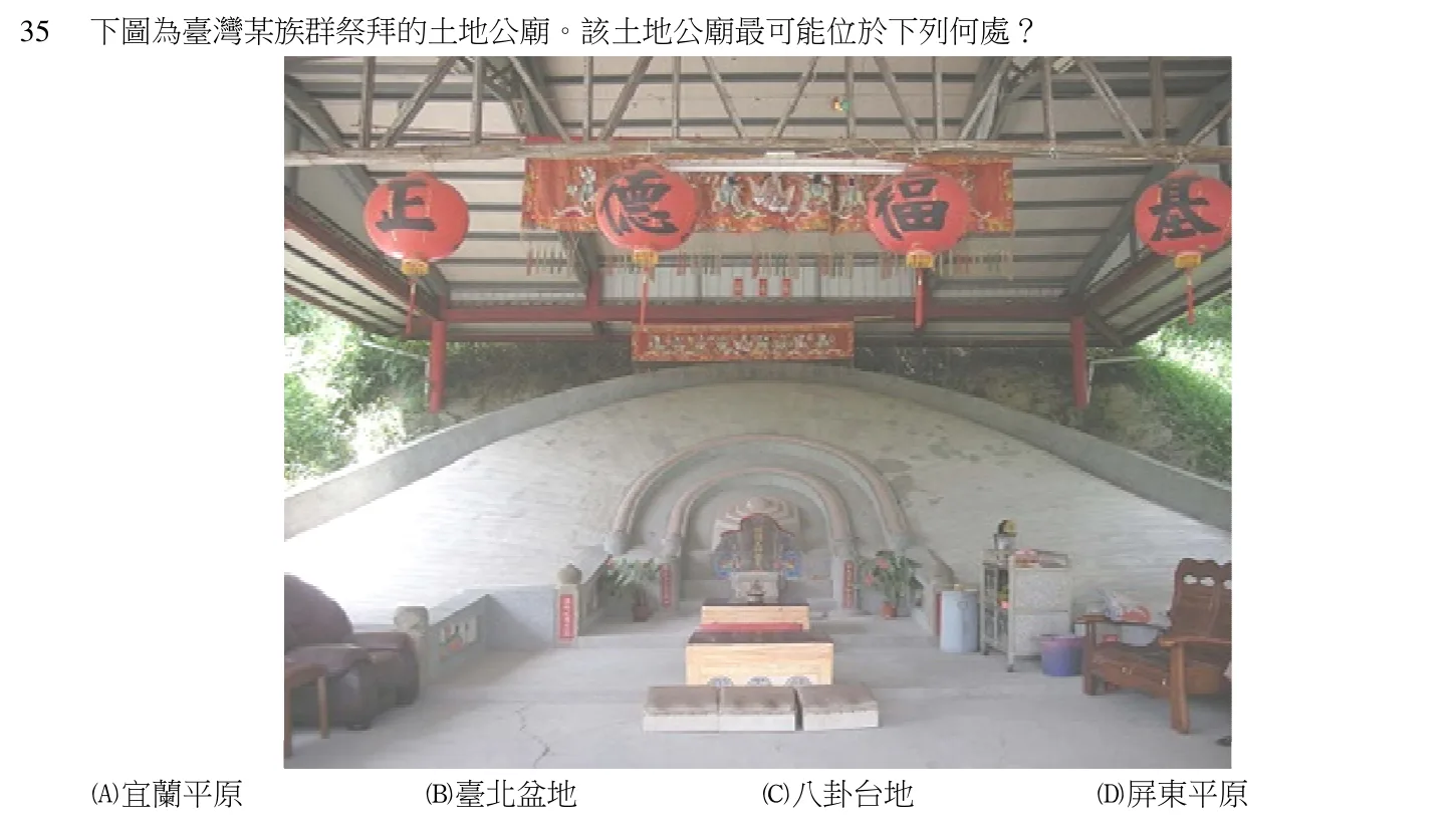 105 年 導遊人員 觀光資源概要 第 35 題附圖