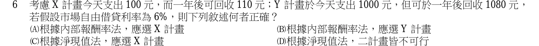 105 年 三等 財政學 第 6 題附圖