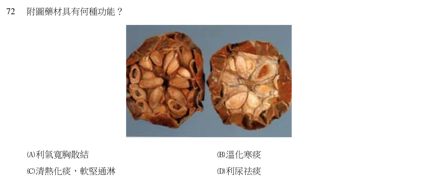 106 年第一次 中醫基礎醫學(二) 第 72 題附圖