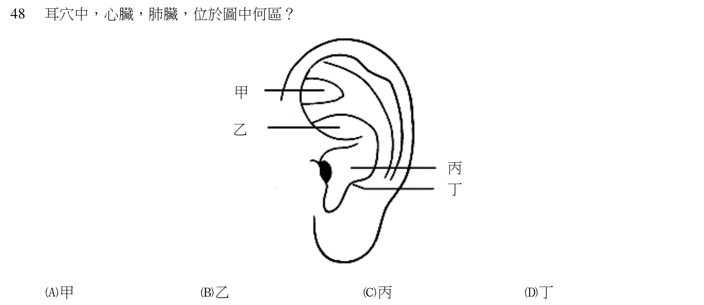 106 年第一次 中醫臨床醫學(四) 第 48 題附圖
