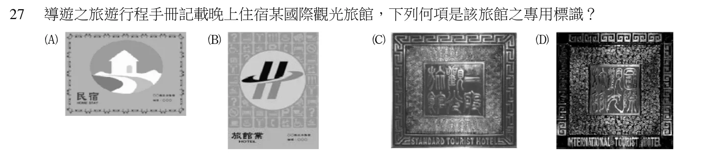 106 年 導遊人員 導遊實務(二)(華語組) 第 27 題附圖