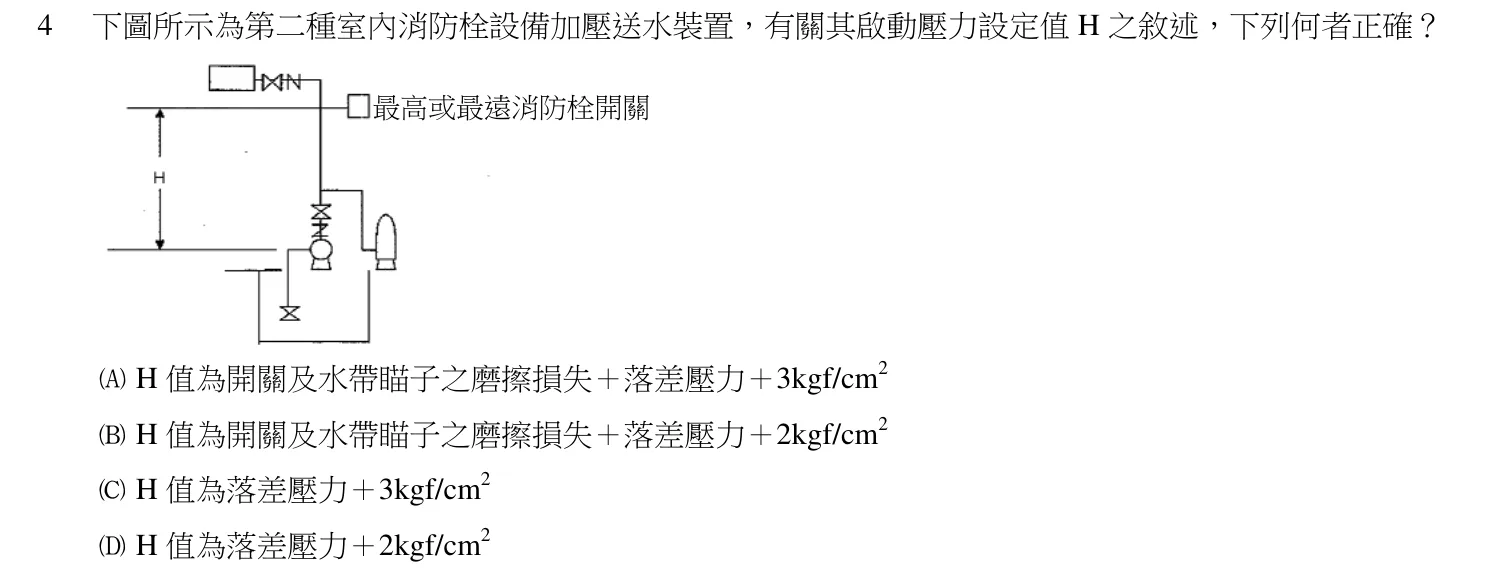 107 年 三等考試 消防警察情境實務 第 4 題附圖