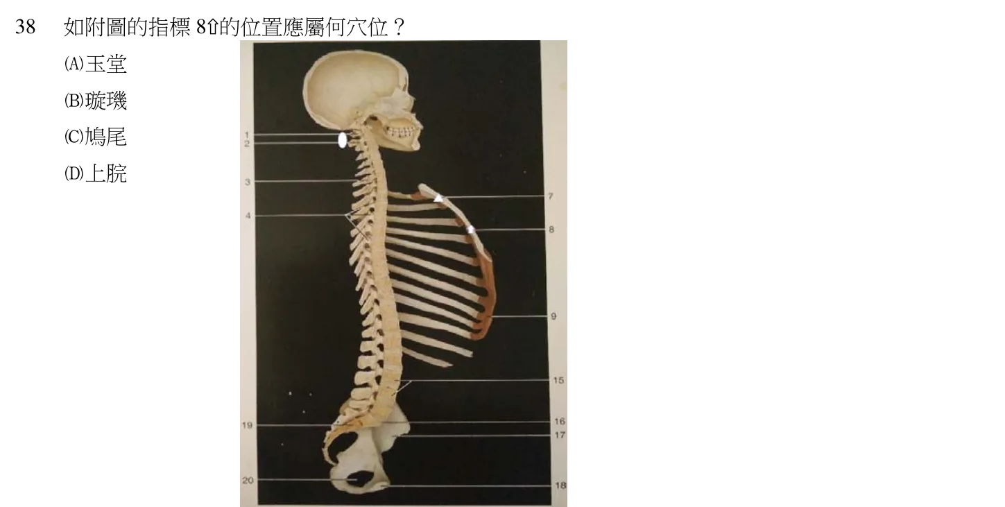108 年第二次 中醫臨床醫學(四) 第 38 題附圖
