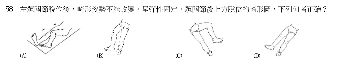 109 年第二次 中醫臨床醫學（三） 第 58 題附圖