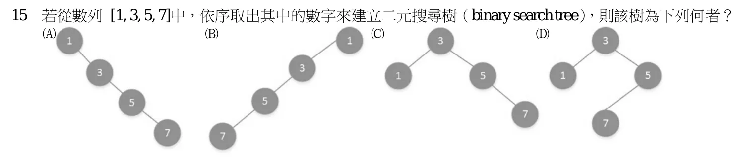 109 年 四等 計算機概要(電子工程組) 第 15 題附圖