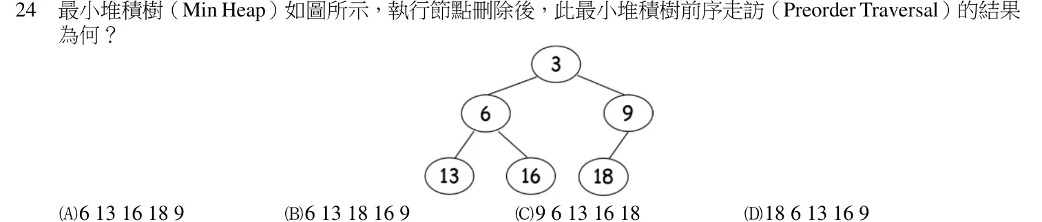 109 年 四等 計算機概要（資訊處理組） 第 24 題附圖
