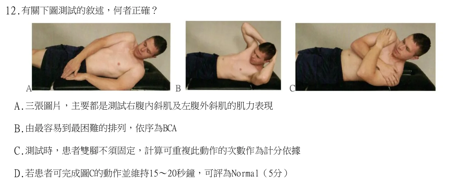 113 年第一次 骨科疾病物理治療學 第 12 題附圖