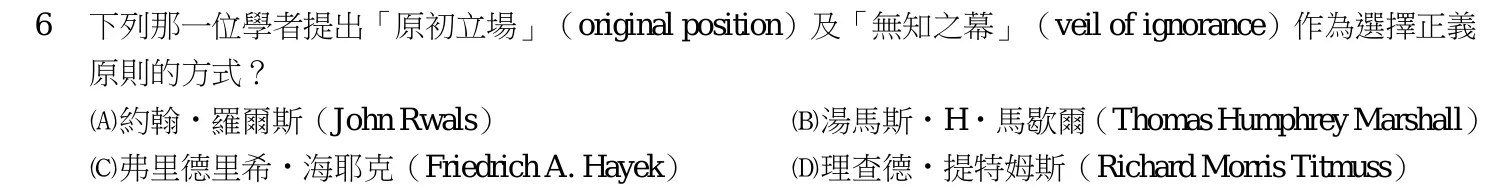 114 年 初等考試 社政法規大意 第 6 題附圖