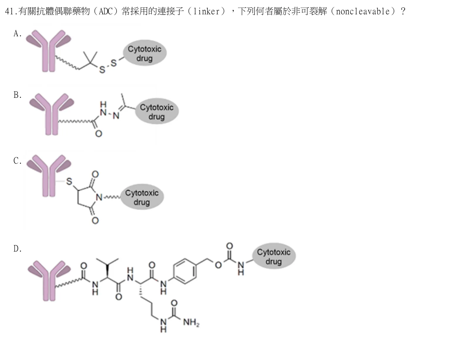 115 年第一次 藥學（一） 第 41 題附圖