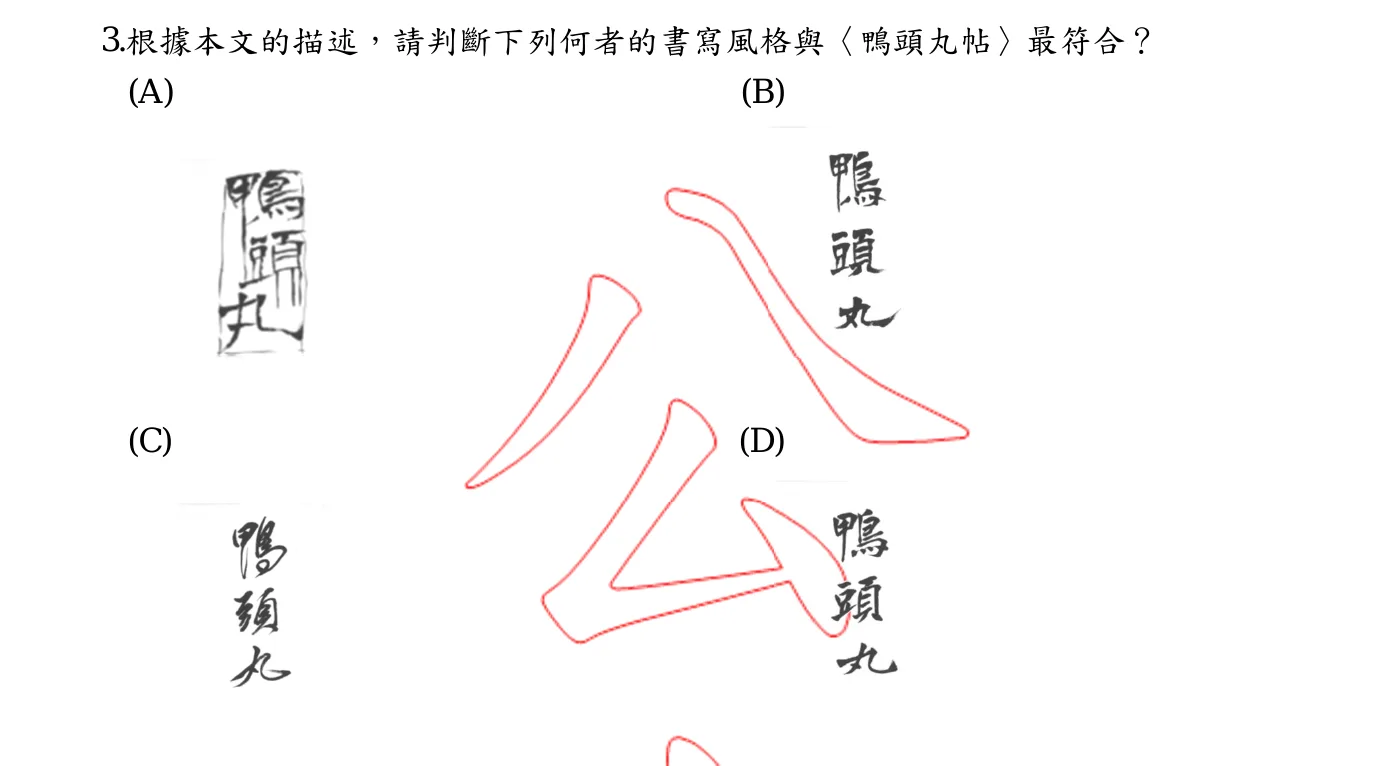 113 年 共同科目(全類科) 國語文能力測驗 第 3 題附圖